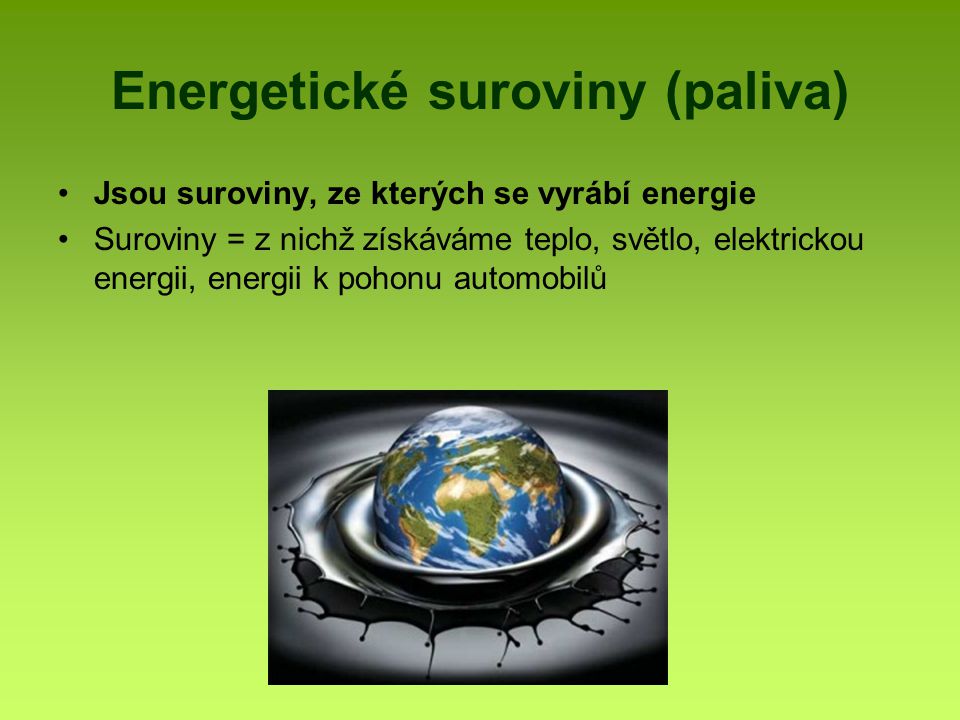 Energetické suroviny (paliva)