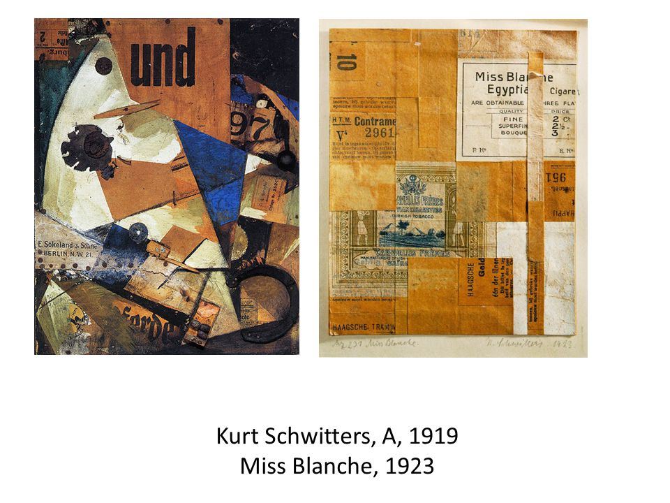 Kurt Schwitters, A, 1919 Miss Blanche, 1923