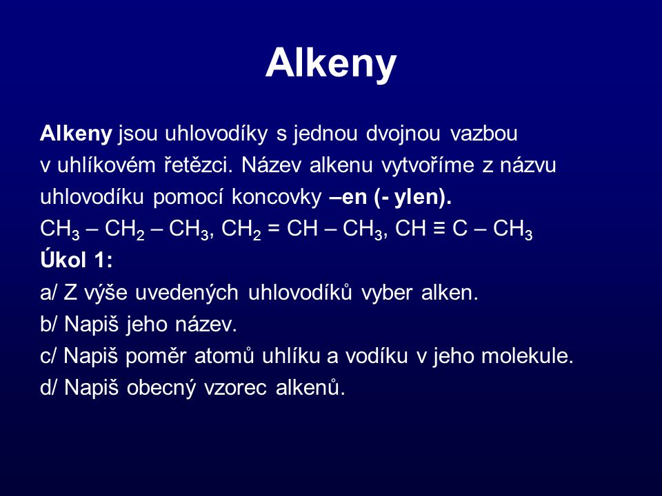 Co jsou alkeny a alkyny?