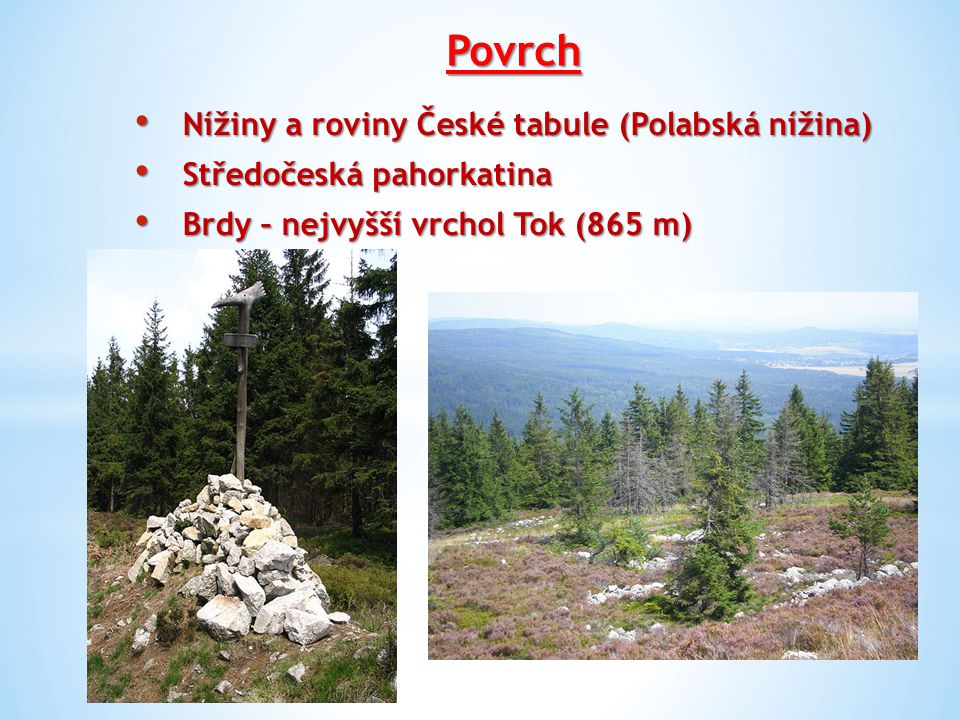 Povrch Nížiny a roviny České tabule (Polabská nížina)