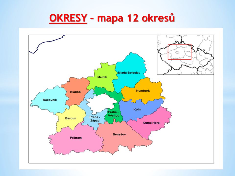 OKRESY – mapa 12 okresů