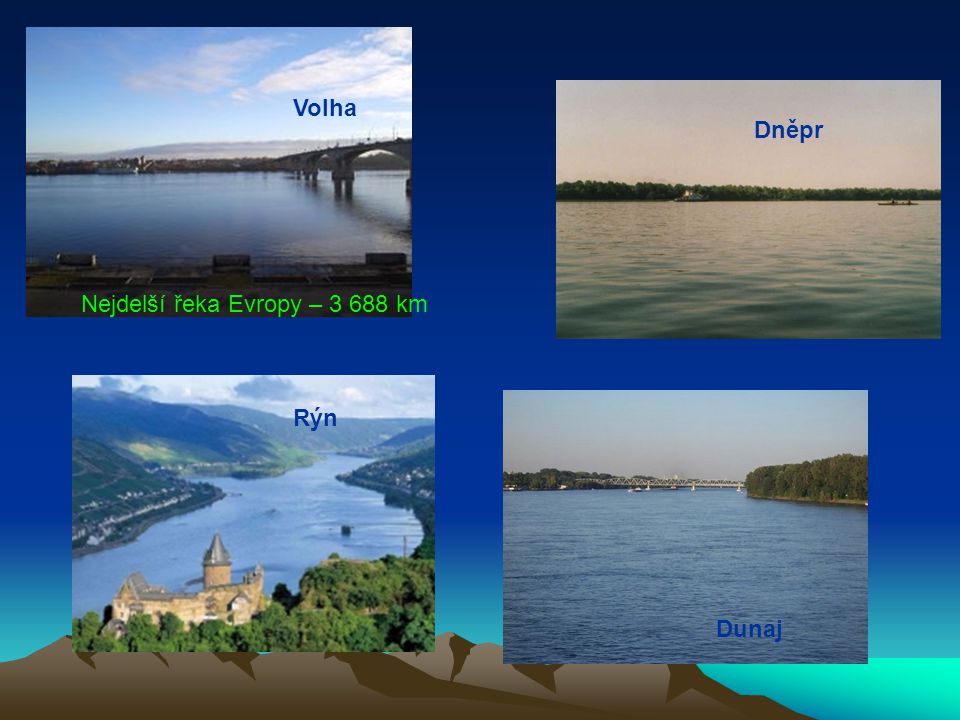Volha Dněpr Nejdelší řeka Evropy – km Rýn Dunaj