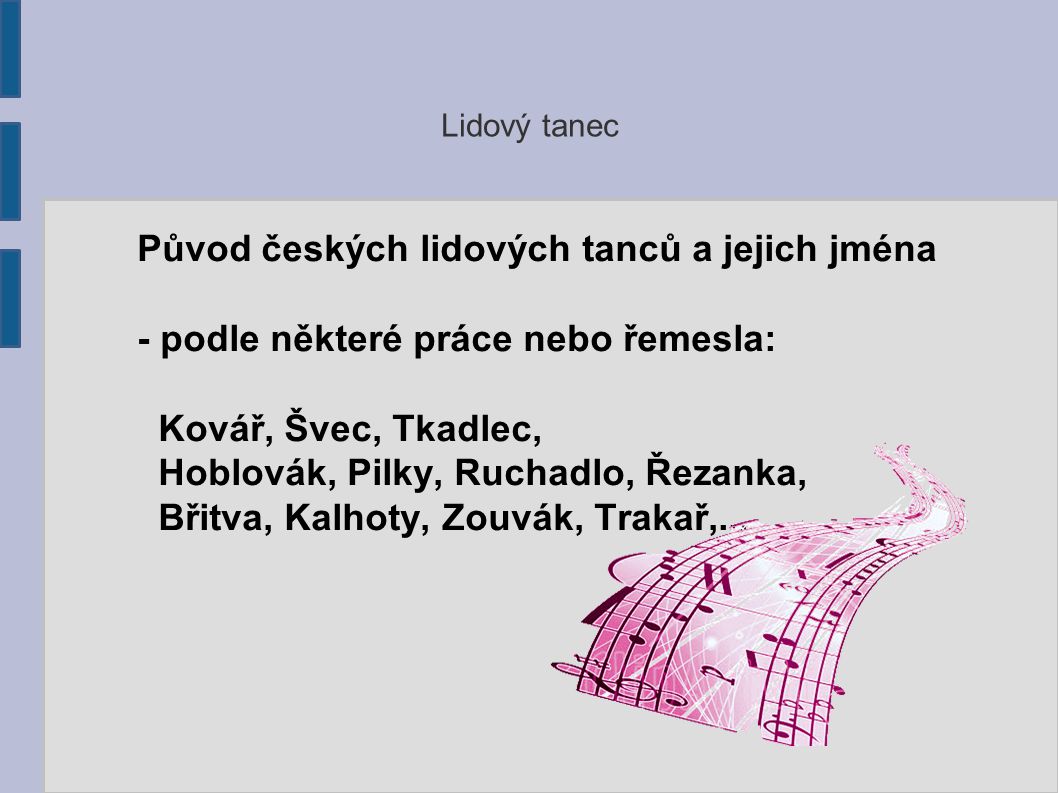Původ českých lidových tanců a jejich jména