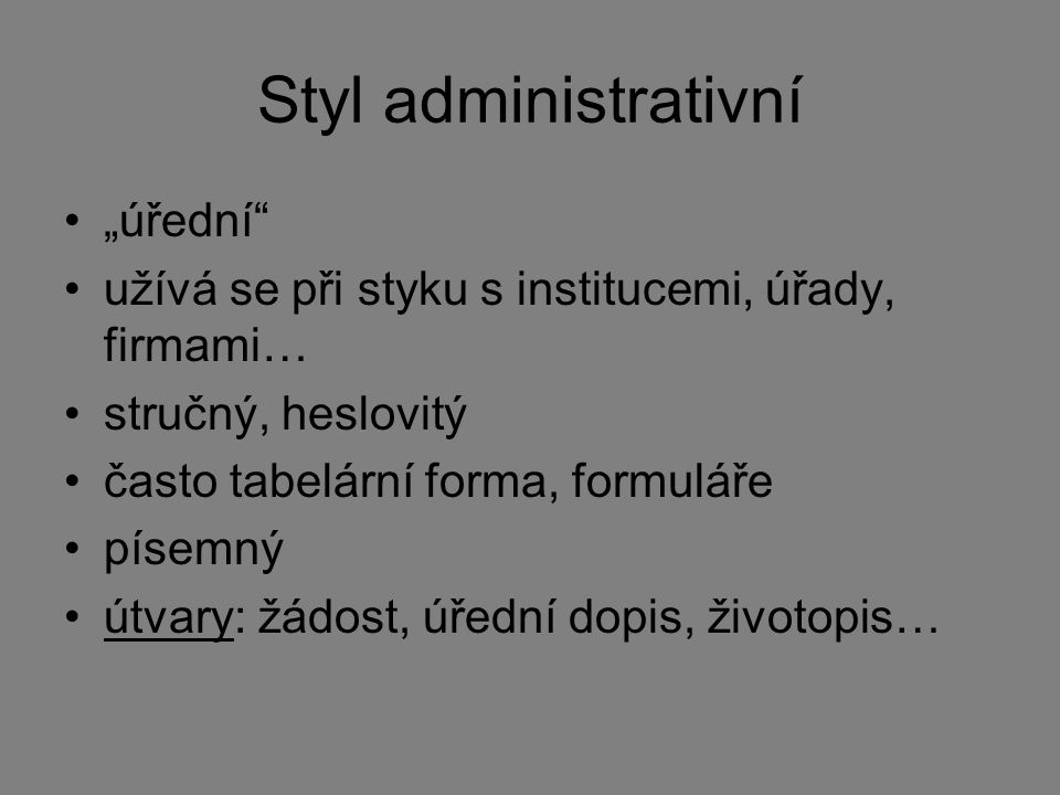 Styl administrativní „úřední