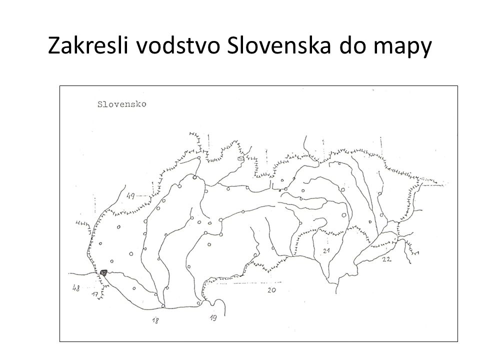 Zakresli vodstvo Slovenska do mapy