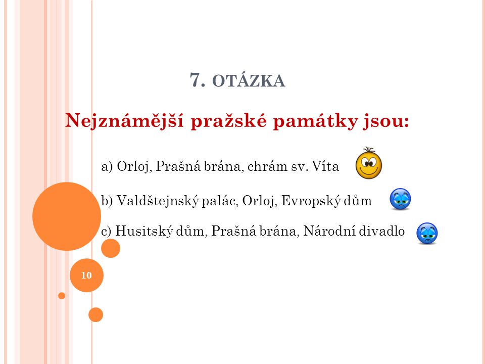 Nejznámější pražské památky jsou: