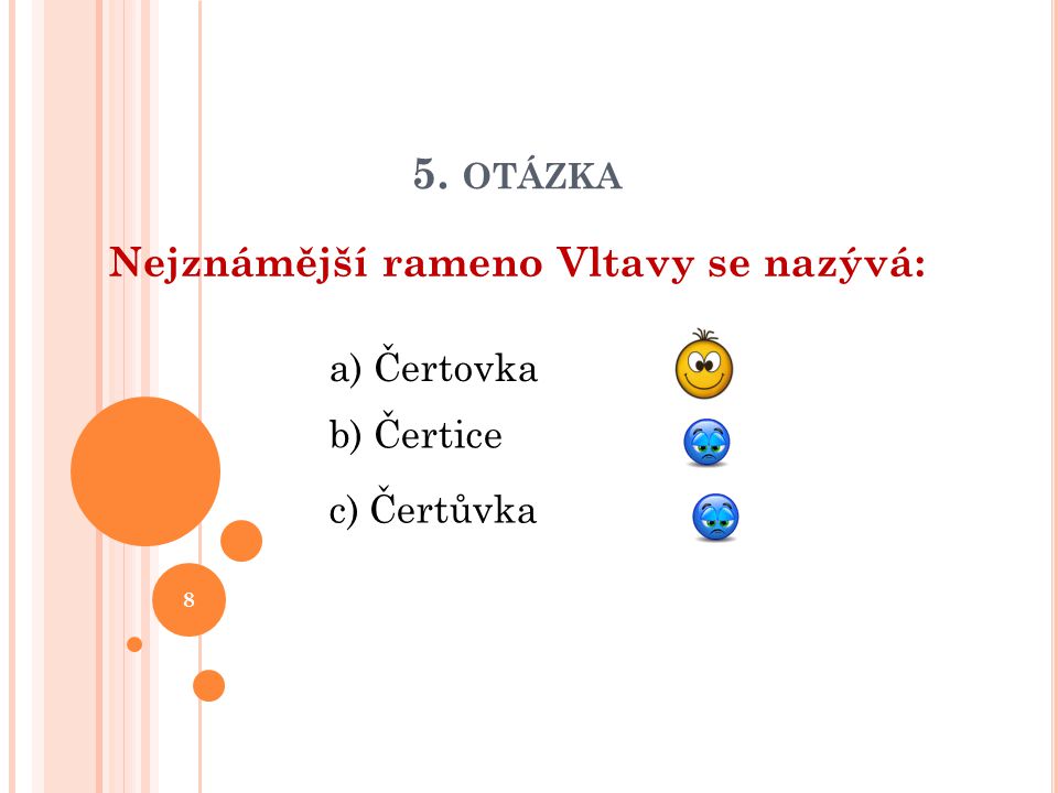 Nejznámější rameno Vltavy se nazývá: