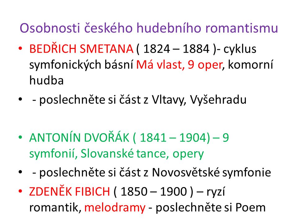Osobnosti českého hudebního romantismu