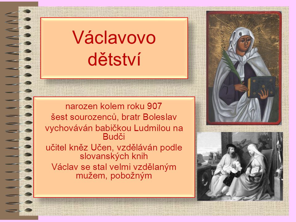 Václavovo dětství narozen kolem roku 907