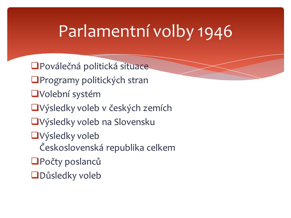 Parlamentní volby 1946 Poválečná politická situace