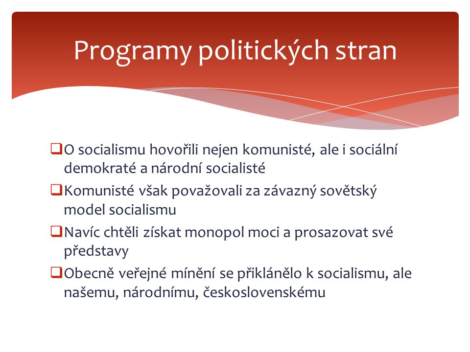 Programy politických stran