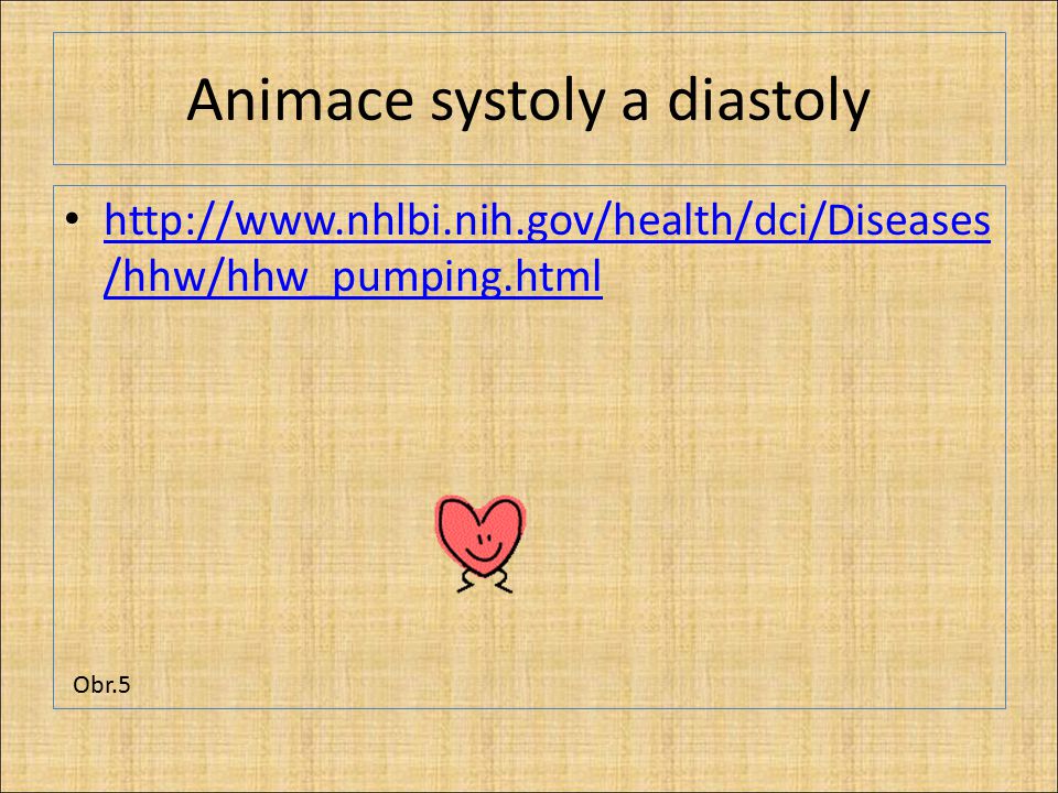 Animace systoly a diastoly