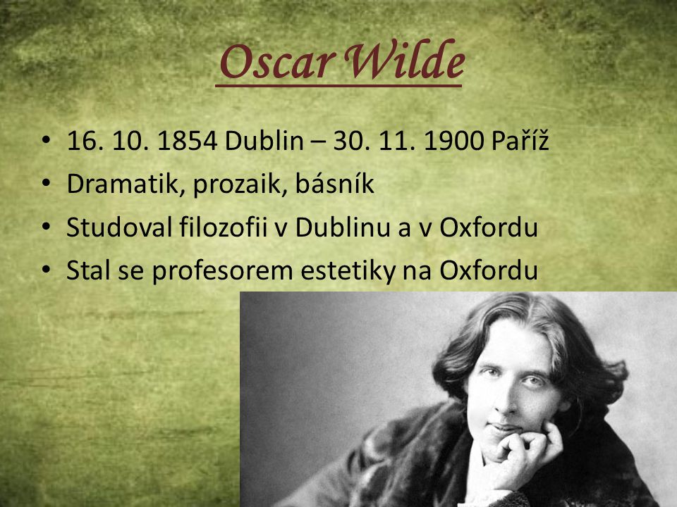 Oscar Wilde Dublin – Paříž