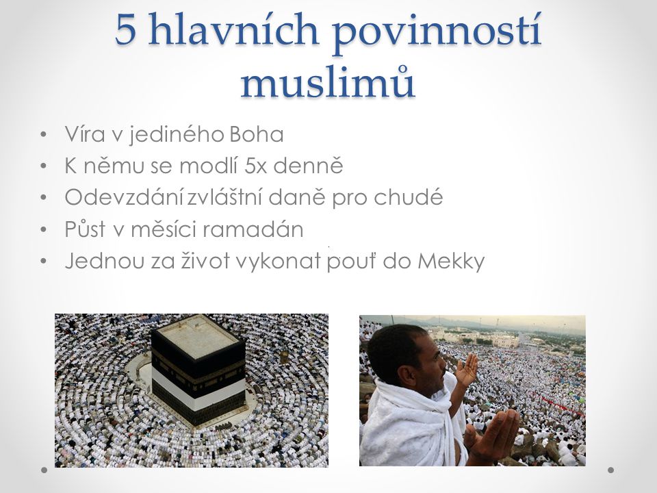 5 hlavních povinností muslimů