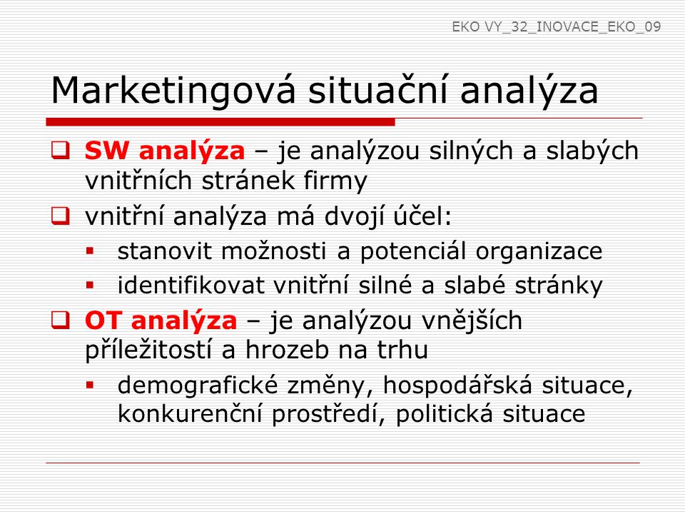 Marketingová situační analýza