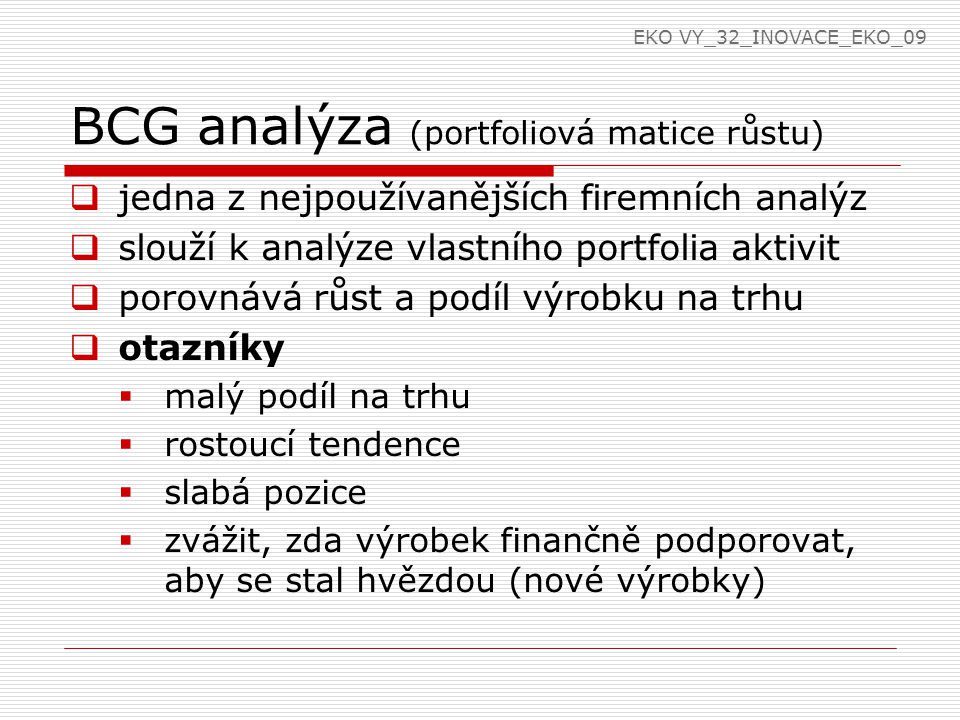 BCG analýza (portfoliová matice růstu)