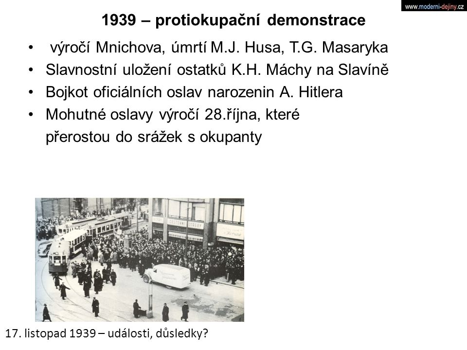 1939 – protiokupační demonstrace