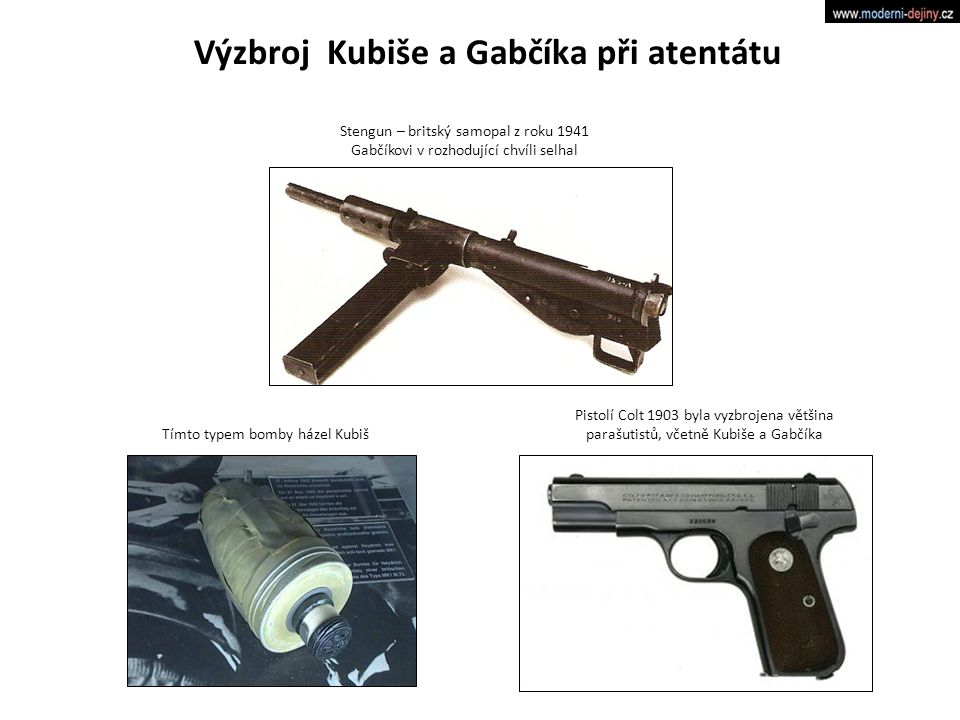 Výzbroj Kubiše a Gabčíka při atentátu