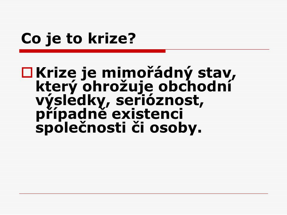 Co je to krize?