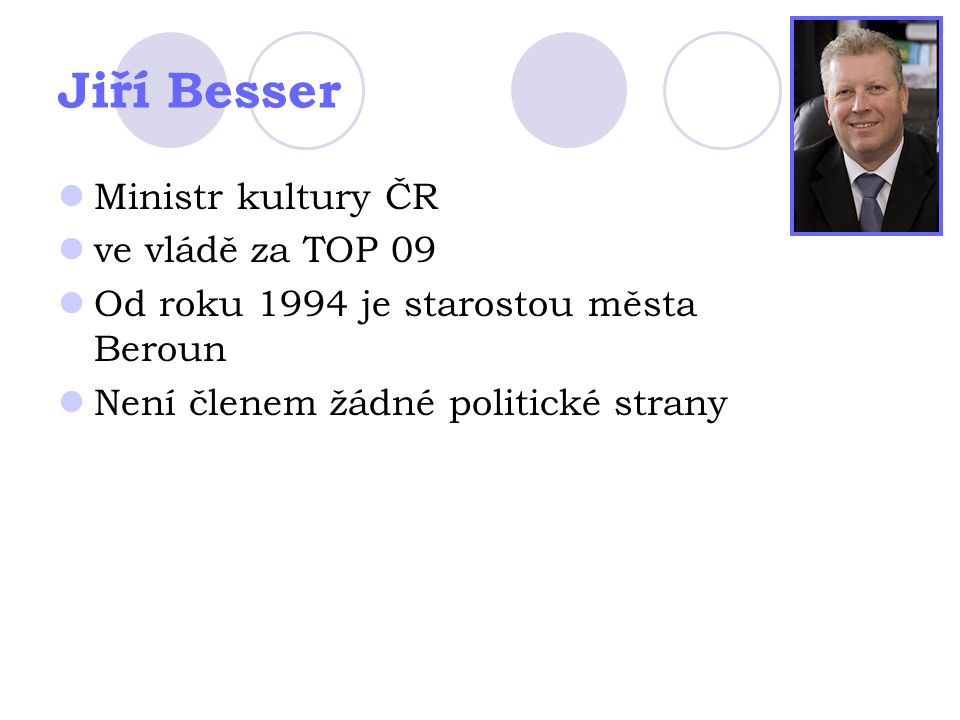 Jiří Besser Ministr kultury ČR ve vládě za TOP 09