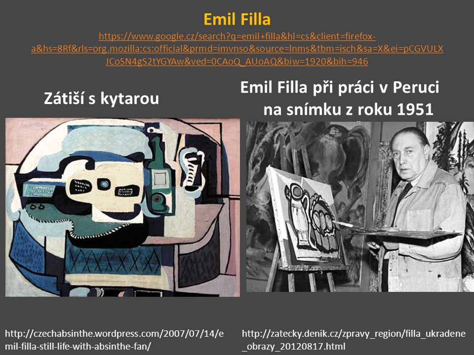 Emil Filla při práci v Peruci na snímku z roku 1951 Autor: ČTK