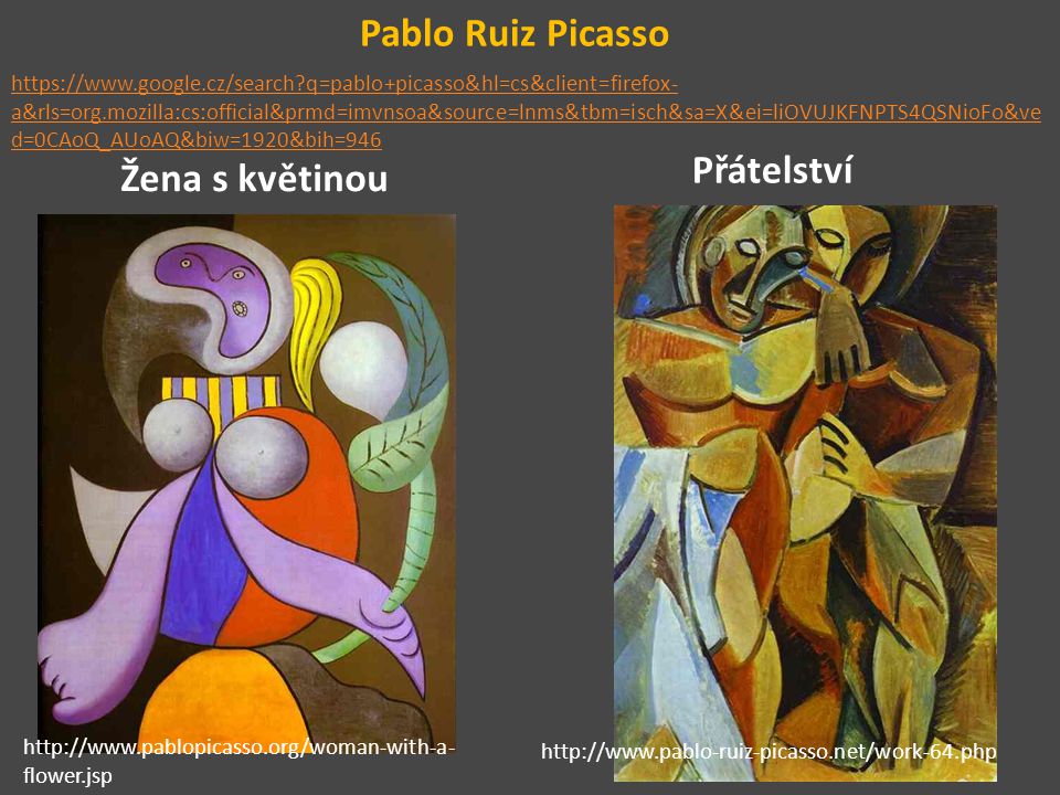 Pablo Ruiz Picasso Přátelství Žena s květinou