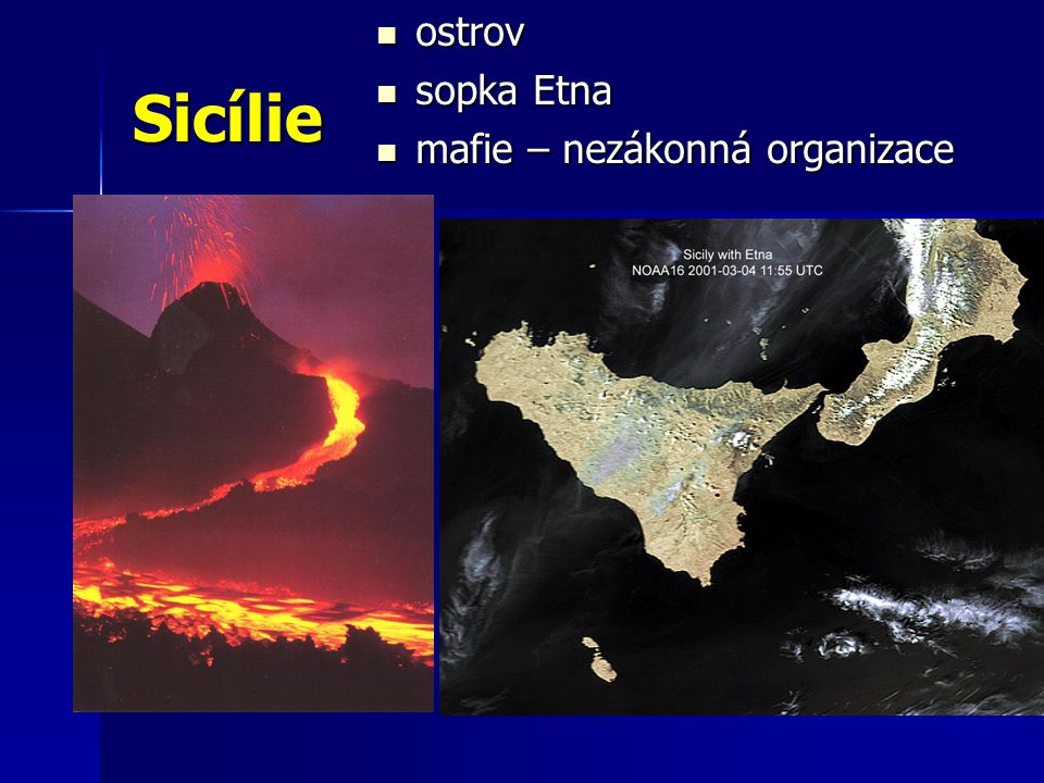 ostrov sopka Etna mafie – nezákonná organizace Sicílie