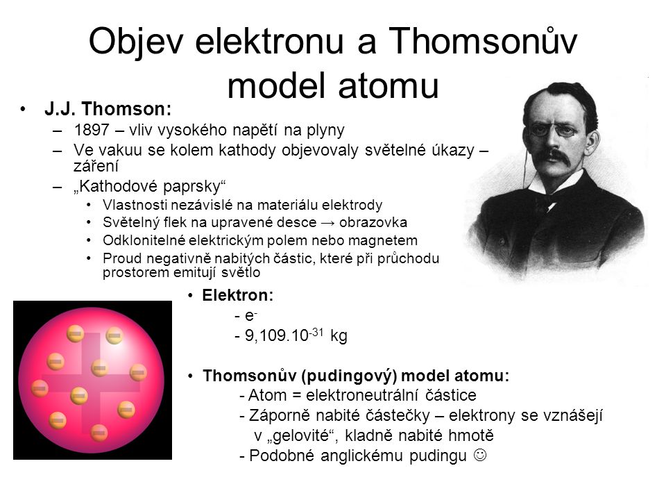 Objev elektronu a Thomsonův model atomu