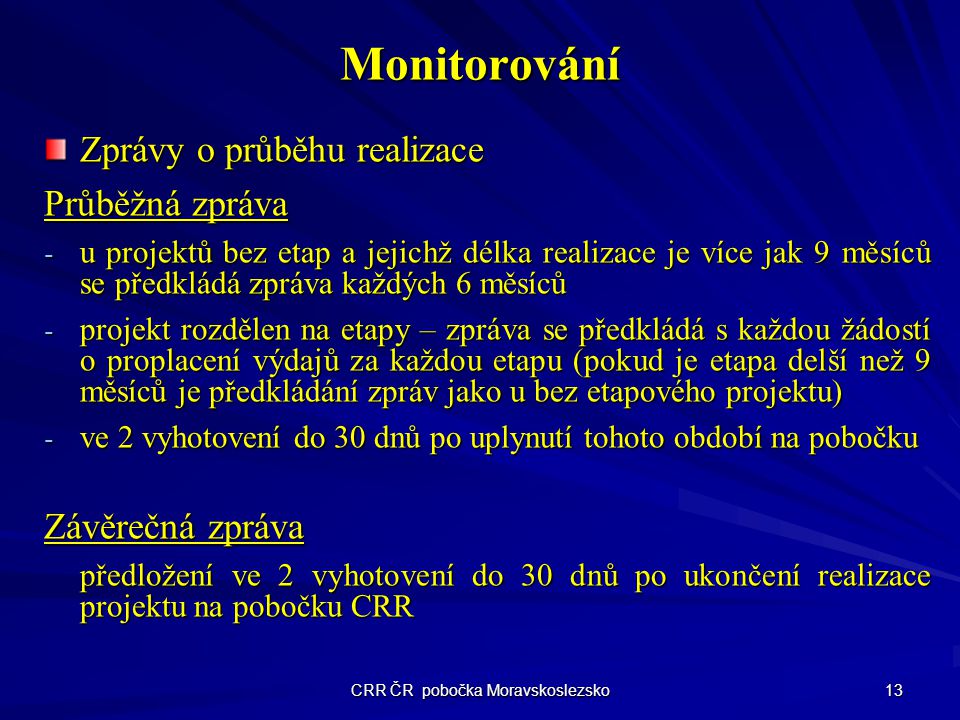 CRR ČR pobočka Moravskoslezsko