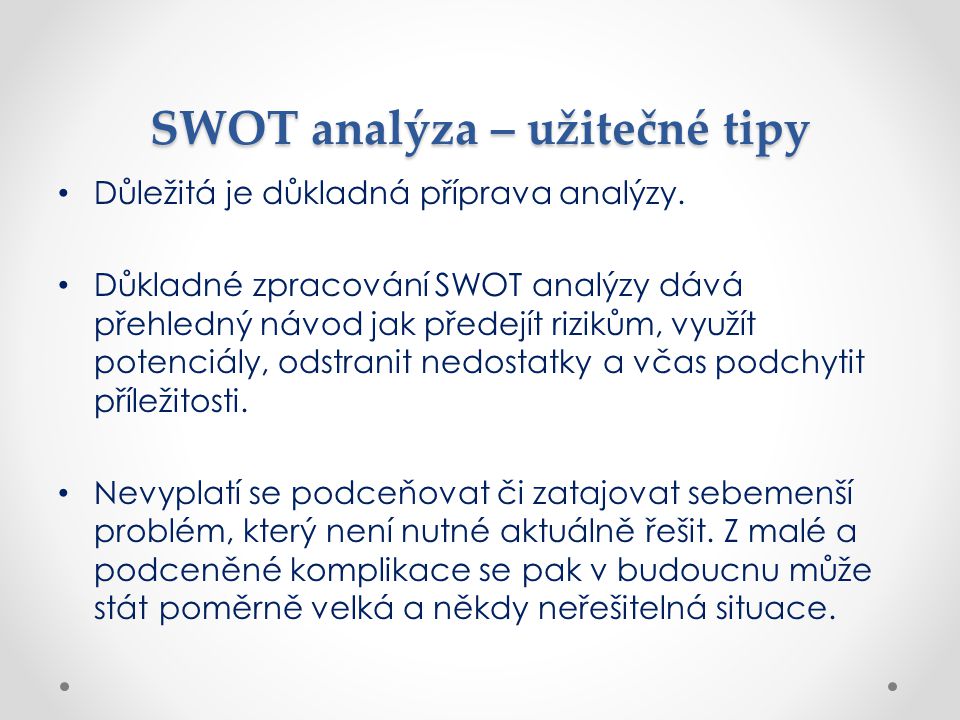 SWOT analýza – užitečné tipy