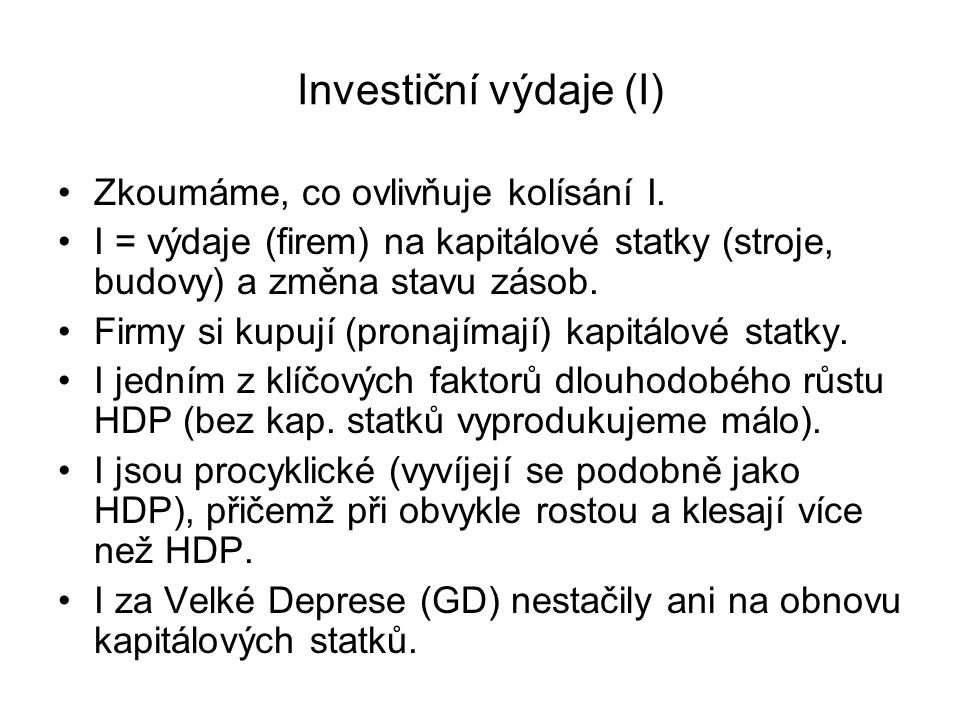 Co je to investiční náklady?