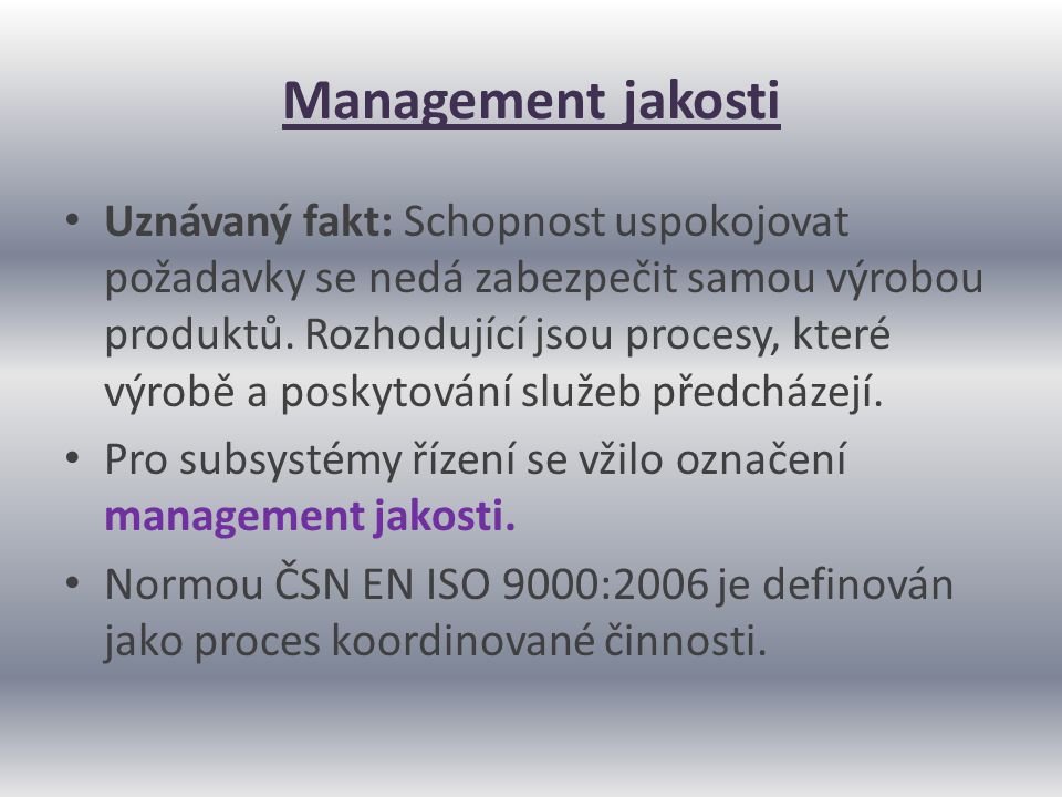 Management jakosti