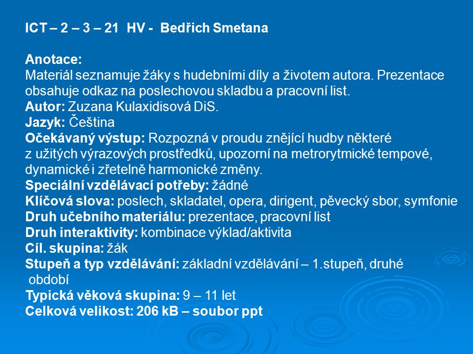 ICT – 2 – 3 – 21 HV - Bedřich Smetana