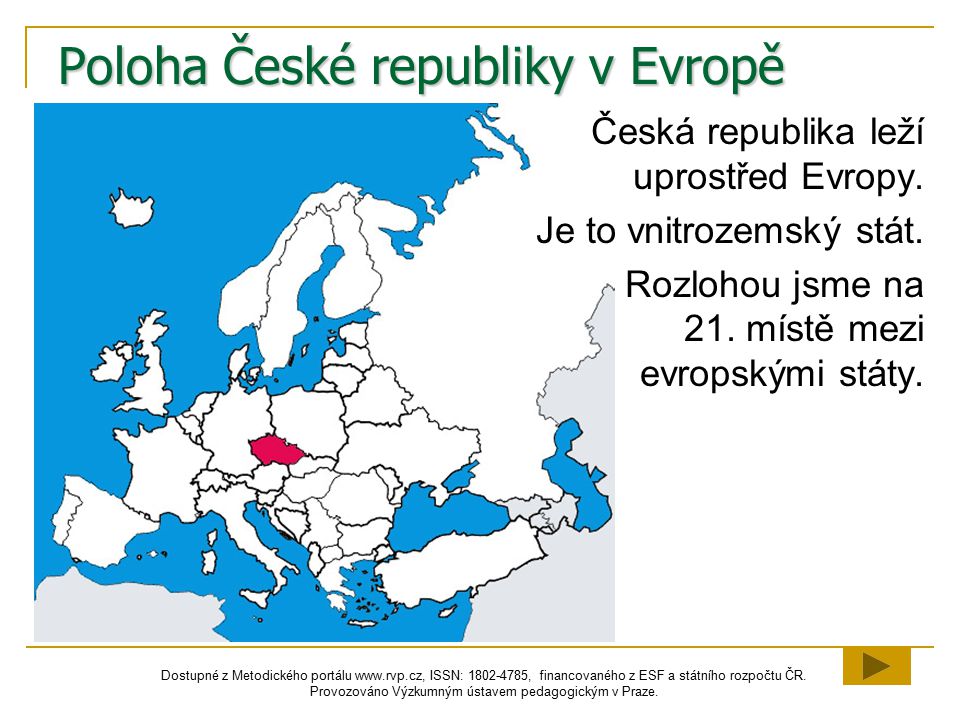 Poloha České republiky v Evropě