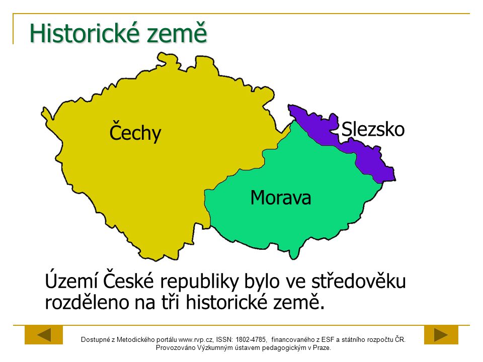 Historické země Slezsko Čechy Morava
