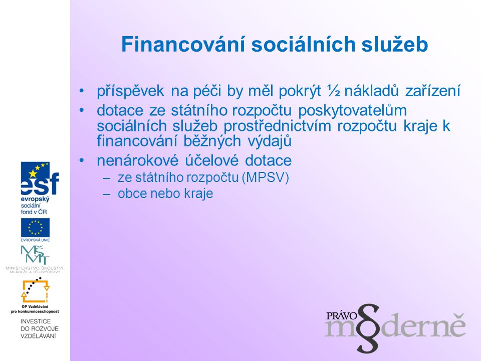 Financování sociálních služeb