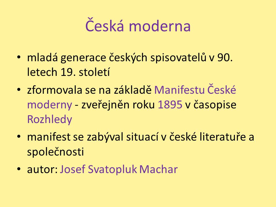 Co to česká moderna je?