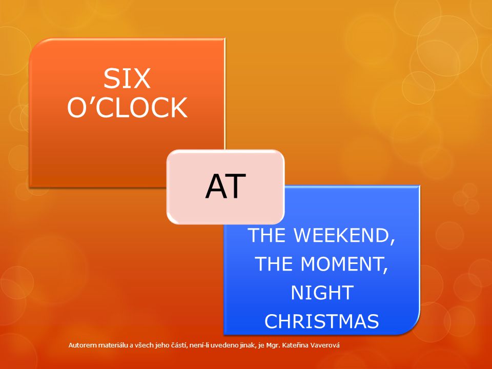 AT SIX O’CLOCK THE WEEKEND, THE MOMENT, NIGHT CHRISTMAS