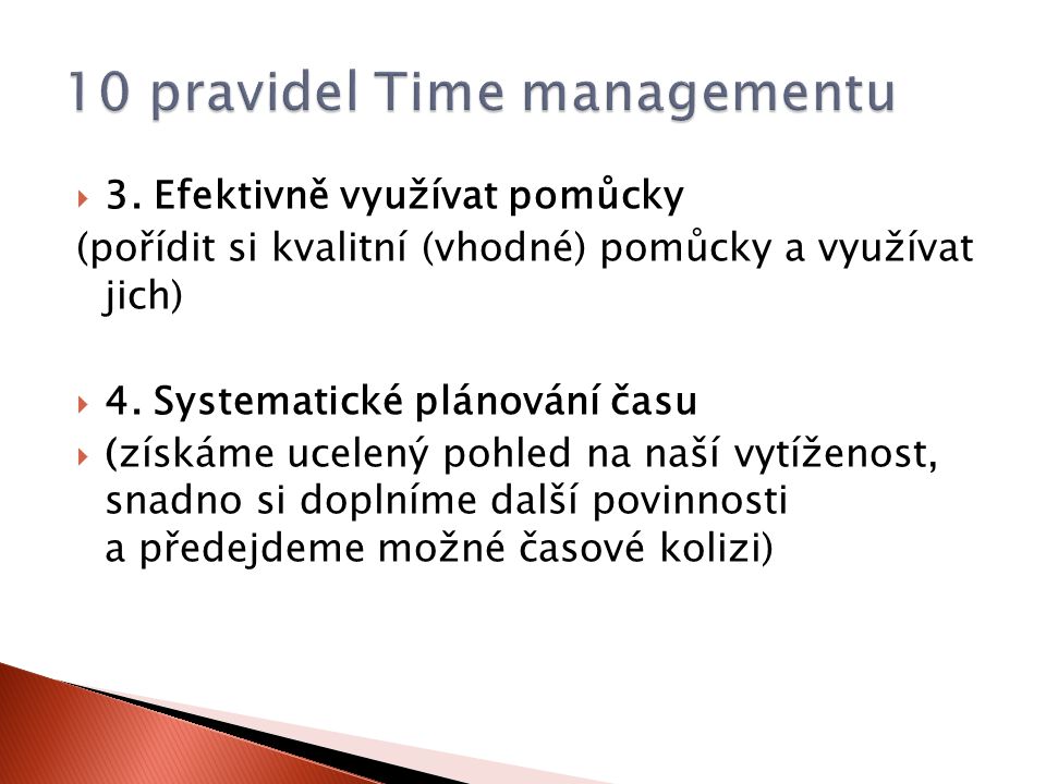 10 pravidel Time managementu