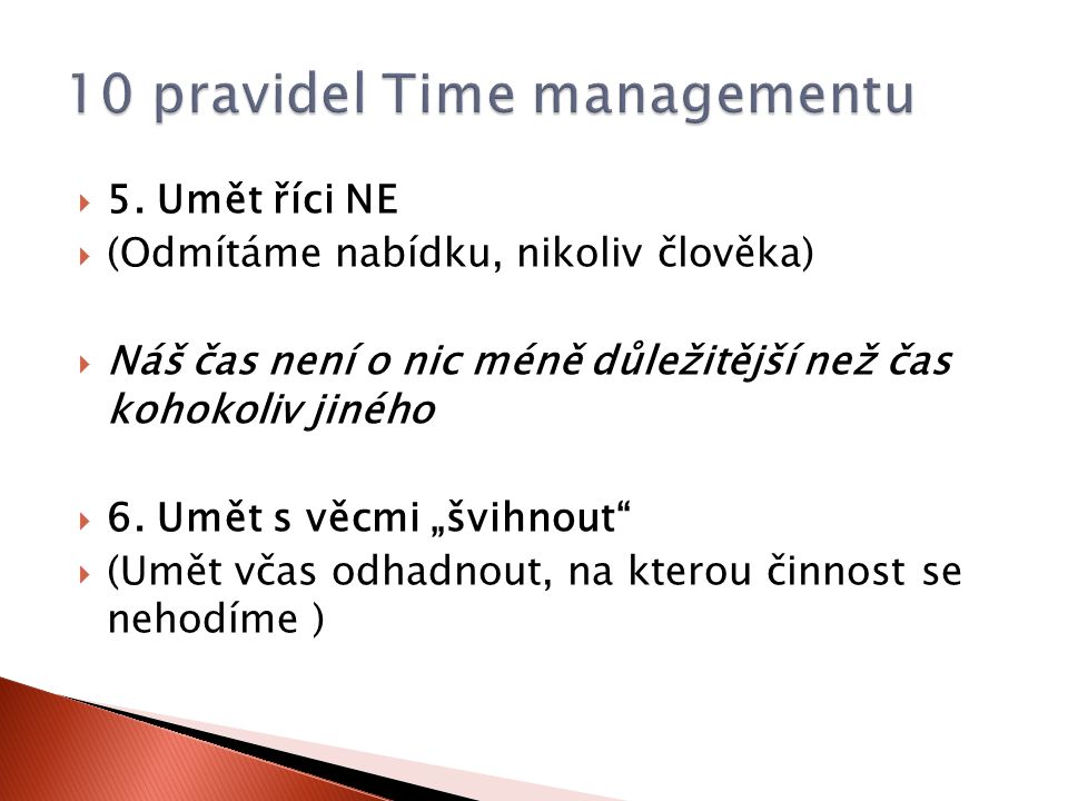 10 pravidel Time managementu