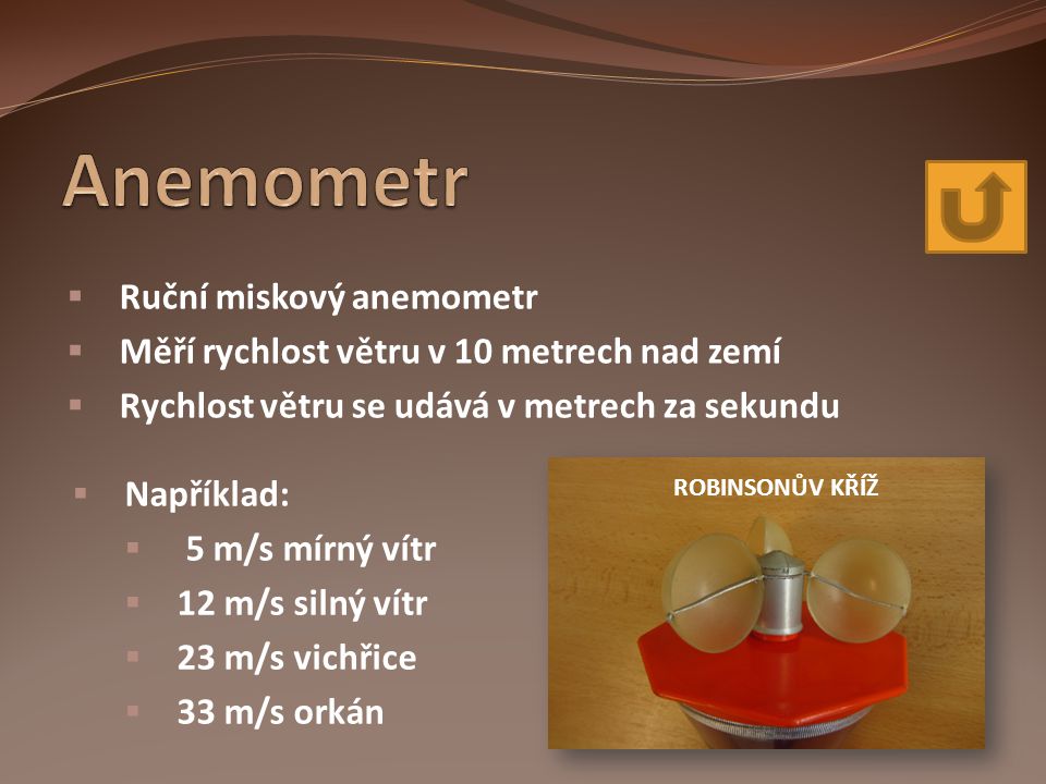 Anemometr Ruční miskový anemometr