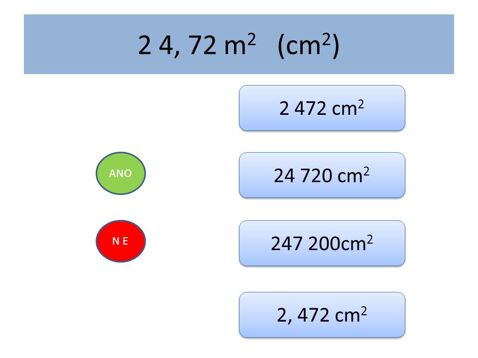 2 4, 72 m2 (cm2) cm2 ANO cm2 N E cm2 2, 472 cm2