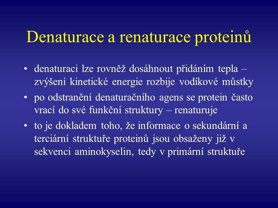 Denaturace a renaturace proteinů