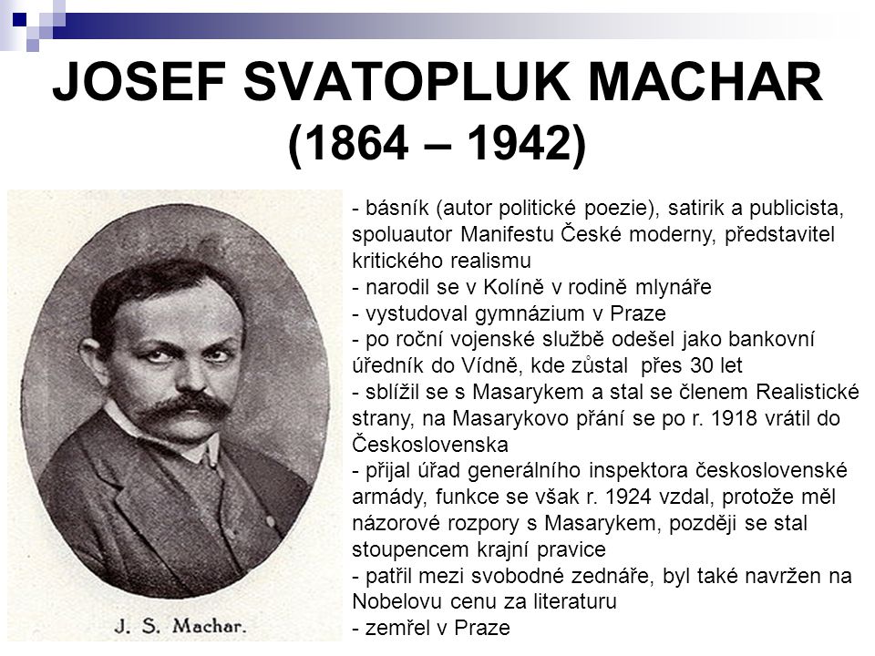 JOSEF SVATOPLUK MACHAR (1864 – 1942)
