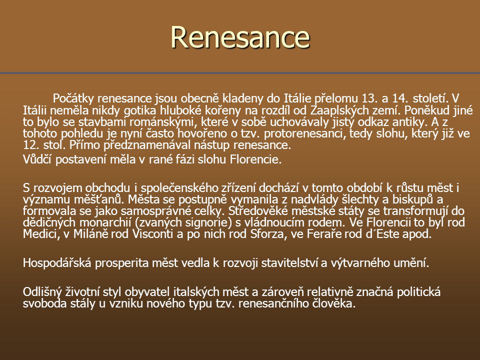 Kdy se objevuje renesance?
