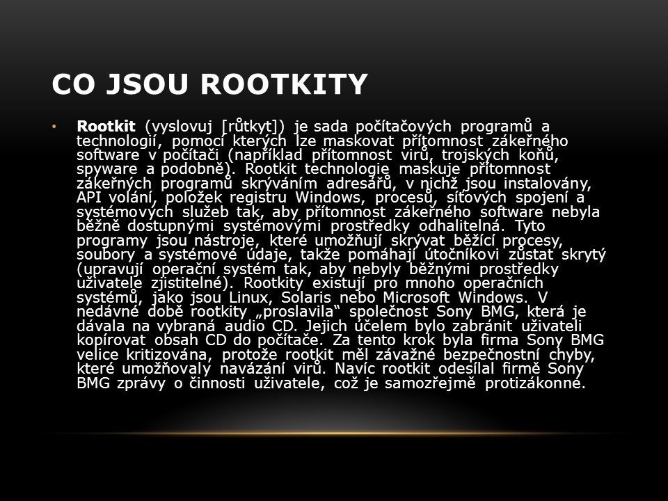 Co jsou rootkity?